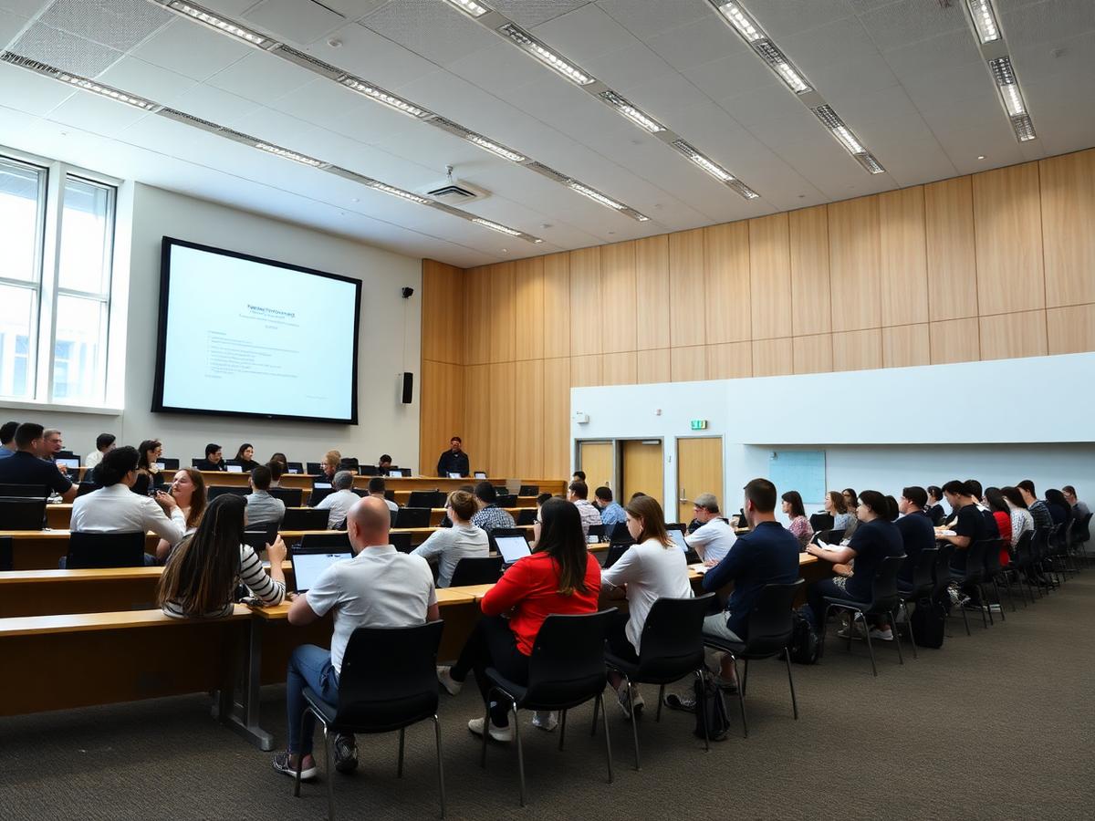 A modern classroom in use at Bachelor of Nirvana