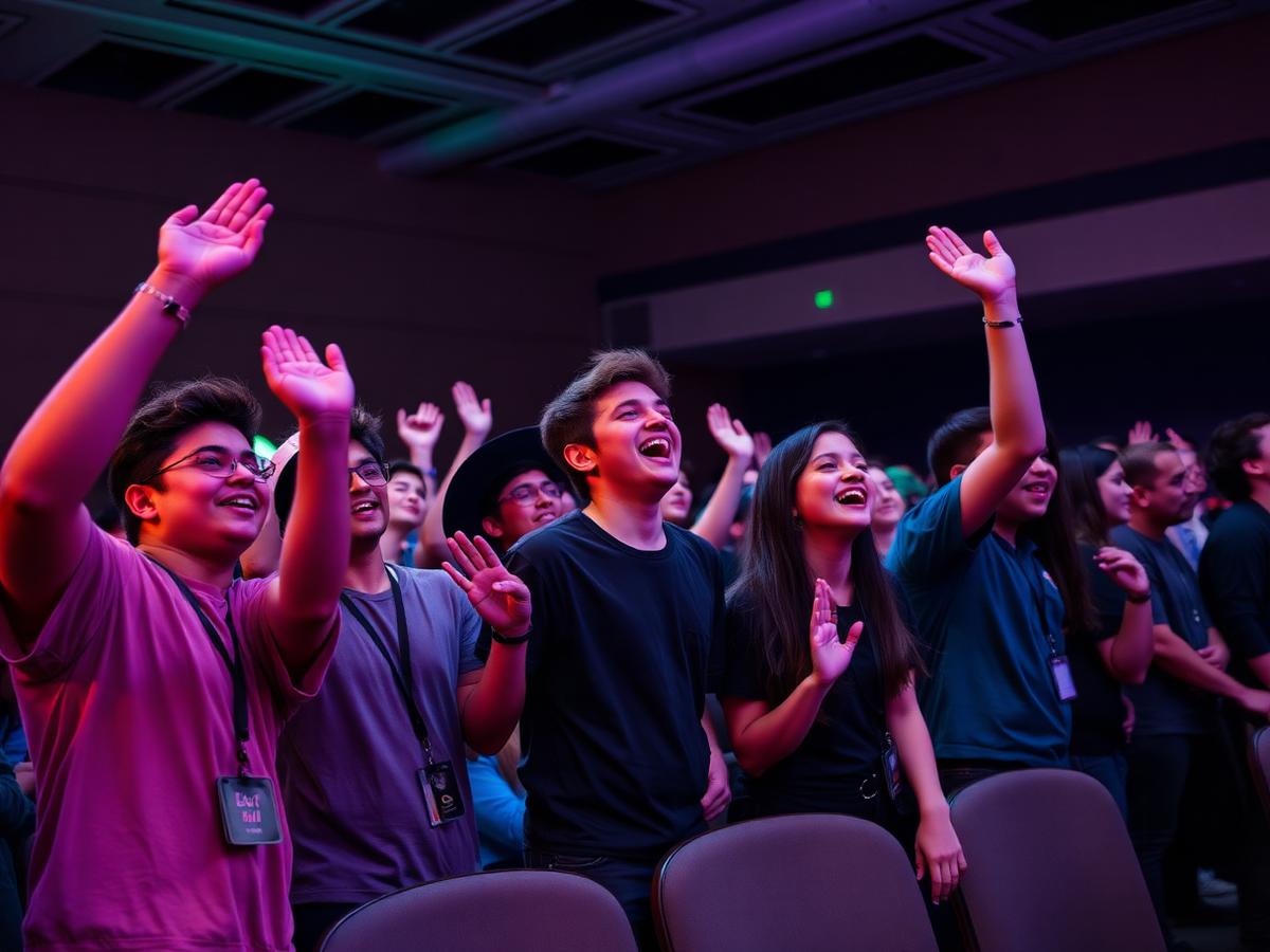 Students celebrating at a campus event